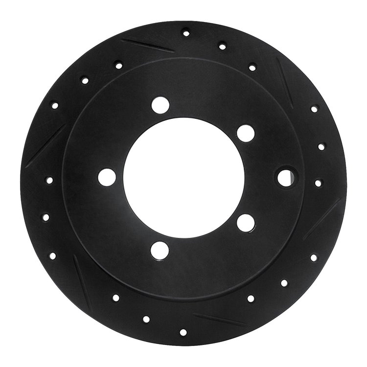 633-72030R Drilled/Slotted Brake Rotor [Black], 1997-2004 Mitsubishi, Position: Rear Right