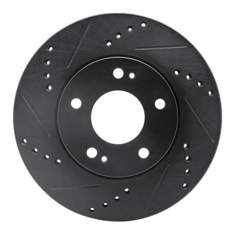 633-72034L Drilled/Slotted Brake Rotor [Black], 2000-2012 Multiple Makes/Models, Position: Front Left