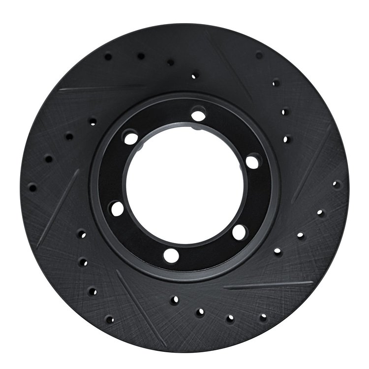 633-72048R Drilled/Slotted Brake Rotor [Black], 1981-1987 Multiple Makes/Models, Position: Front Right