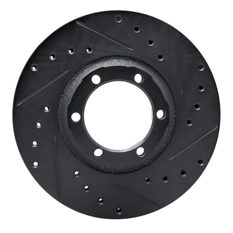 633-72049R Drilled/Slotted Brake Rotor [Black], 1986-1996 Multiple Makes/Models, Position: Front Right