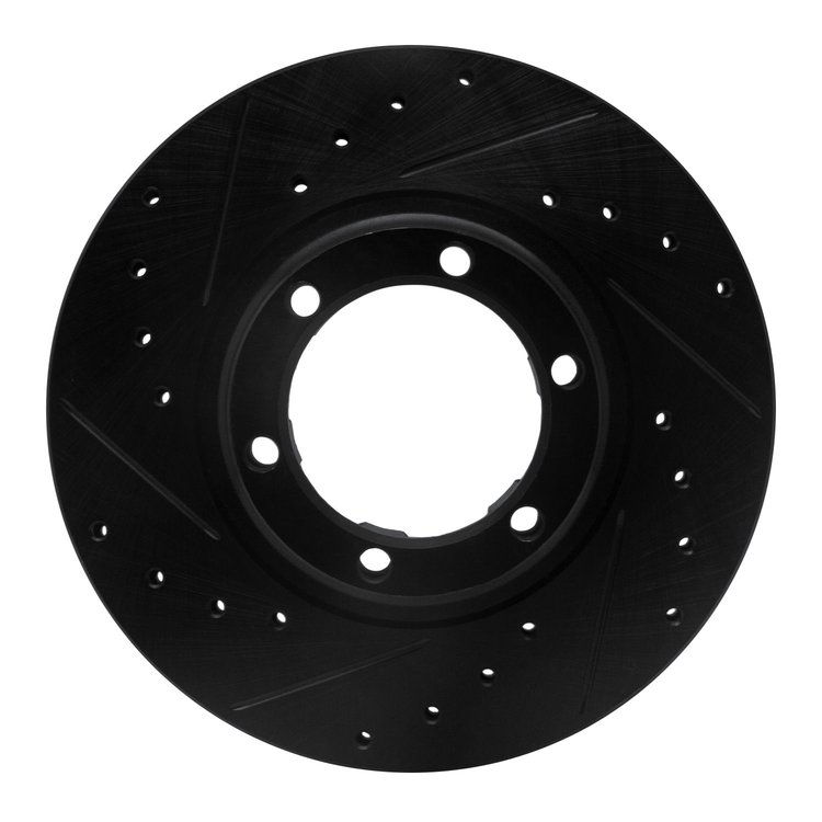 633-72051L Drilled/Slotted Brake Rotor [Black], 1987-1989 Multiple Makes/Models, Position: Front Left