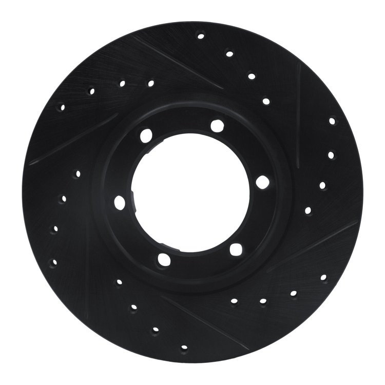 633-72051R Drilled/Slotted Brake Rotor [Black], 1987-1989 Multiple Makes/Models, Position: Front Right