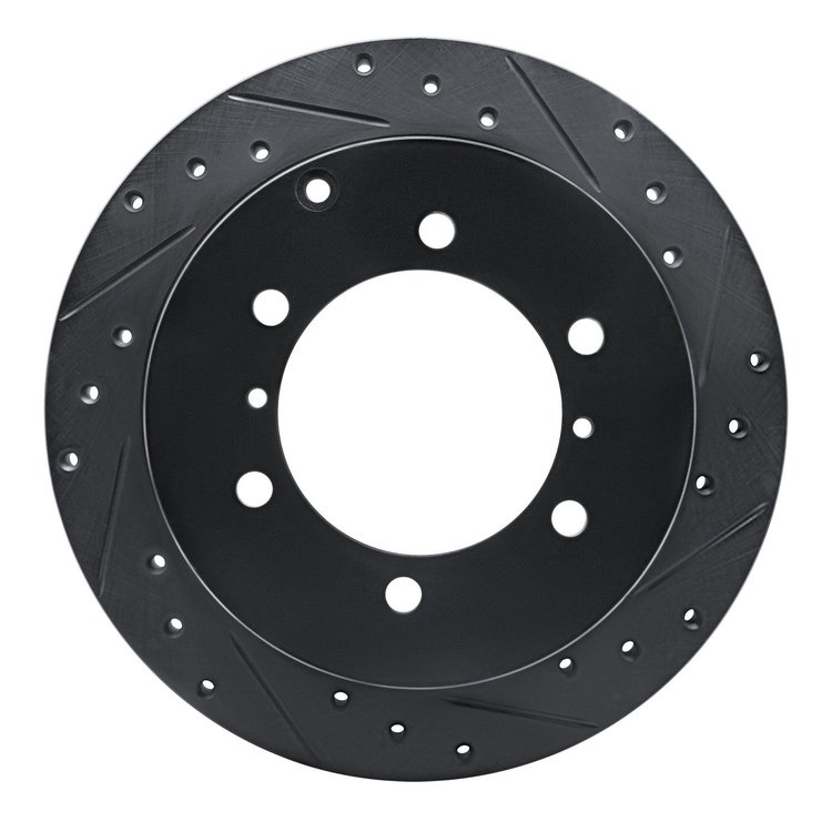 633-72054R Drilled/Slotted Brake Rotor [Black], 1990-2004 Mitsubishi, Position: Rear Right