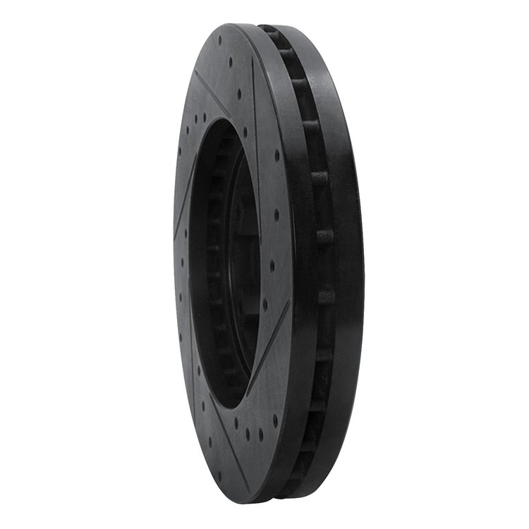 633-72067L Drilled/Slotted Brake Rotor [Black], 2005-2020 Multiple Makes/Models, Position: Fr Left,Front Left