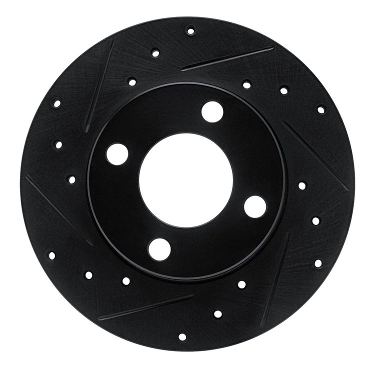 633-73003L Drilled/Slotted Brake Rotor [Black], 1978-1985 Audi/Volkswagen, Position: Front Left