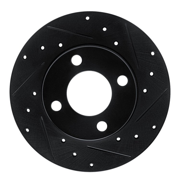 633-73003R Drilled/Slotted Brake Rotor [Black], 1978-1985 Audi/Volkswagen, Position: Front Right