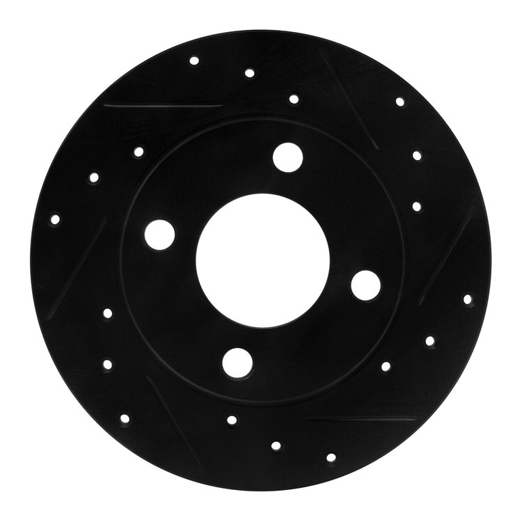 633-73006R Drilled/Slotted Brake Rotor [Black], 1984-1995 Audi/Volkswagen, Position: Rear Right