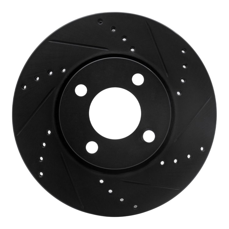 633-73010R Drilled/Slotted Brake Rotor [Black], 1990-1998 Audi/Volkswagen, Position: Front Right