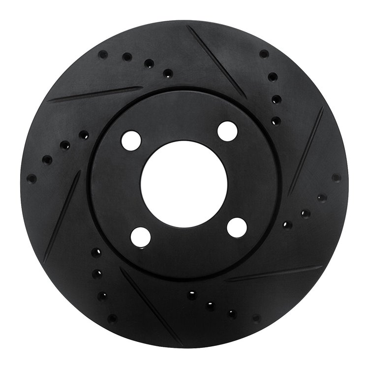 633-73011R Drilled/Slotted Brake Rotor [Black], 1990-1991 Audi/Volkswagen, Position: Front Right
