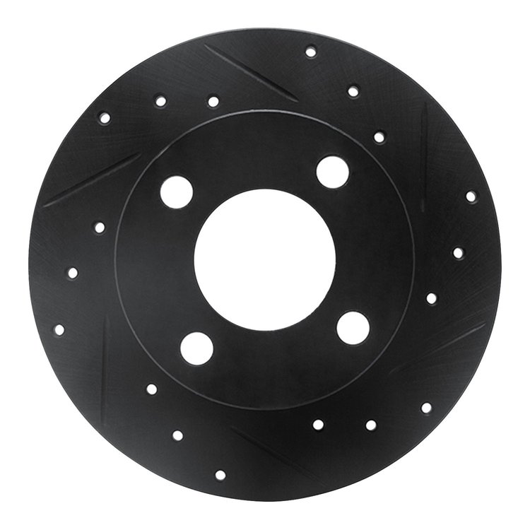 633-73012R Drilled/Slotted Brake Rotor [Black], 1989-1991 Audi/Volkswagen, Position: Rear Right