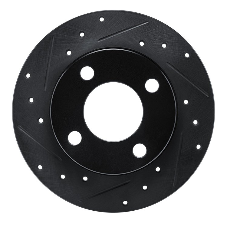 633-73015L Drilled/Slotted Brake Rotor [Black], 1989-1991 Audi/Volkswagen, Position: Rear Left