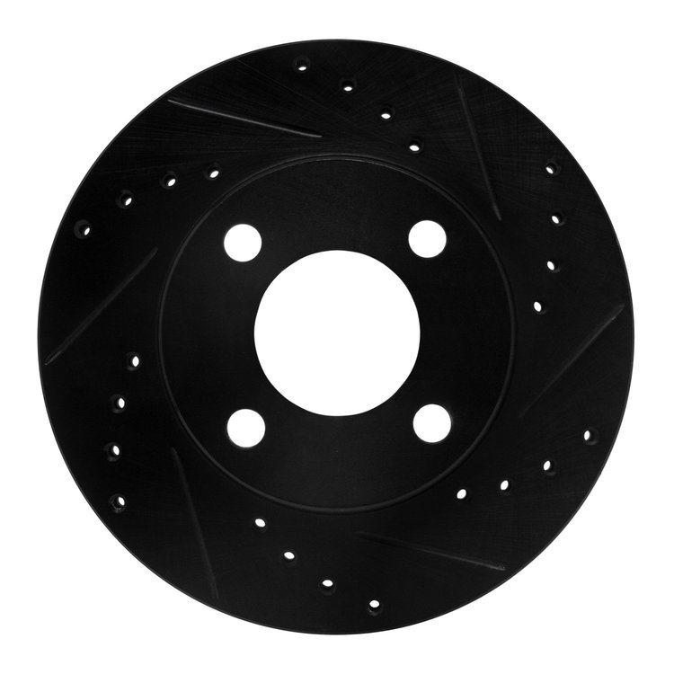 633-73016R Drilled/Slotted Brake Rotor [Black], 1990-1991 Audi/Volkswagen, Position: Front Right