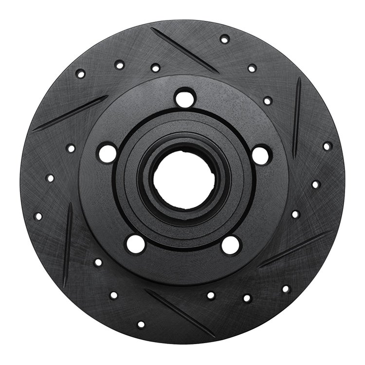 633-73017R Drilled/Slotted Brake Rotor [Black], 1996-2008 Audi/Volkswagen, Position: Rear Right
