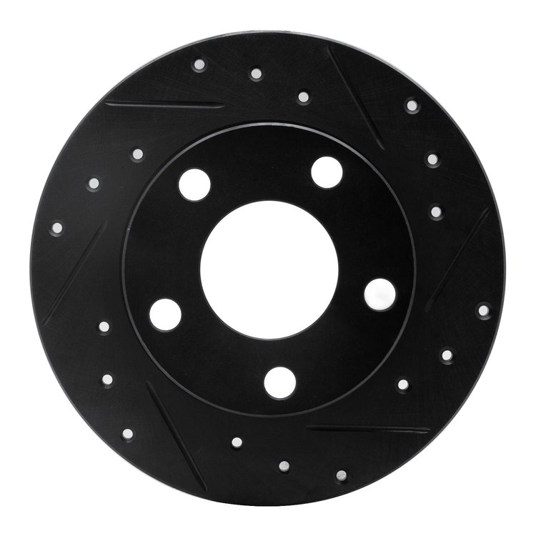 633-73018R Drilled/Slotted Brake Rotor [Black], 1998-2001 Audi/Volkswagen, Position: Rear Right