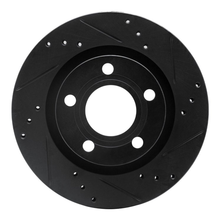633-73020R Drilled/Slotted Brake Rotor [Black], 2000-2003 Audi/Volkswagen, Position: Rear Right