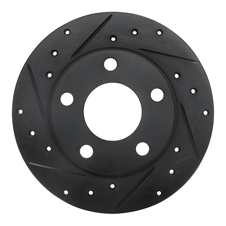 633-73021L Drilled/Slotted Brake Rotor [Black], 1999-2002 Audi/Volkswagen, Position: Rear Left