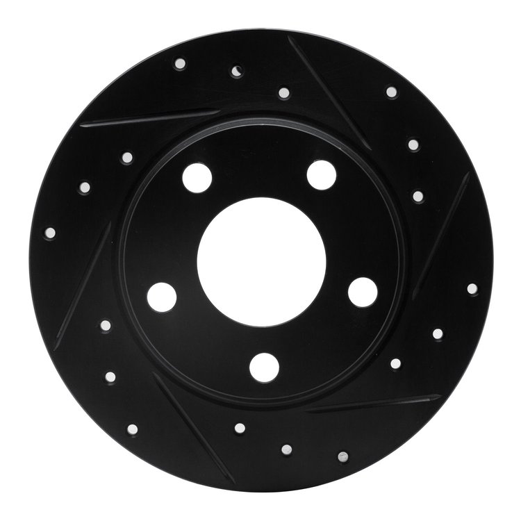 633-73021R Drilled/Slotted Brake Rotor [Black], 1999-2002 Audi/Volkswagen, Position: Rear Right