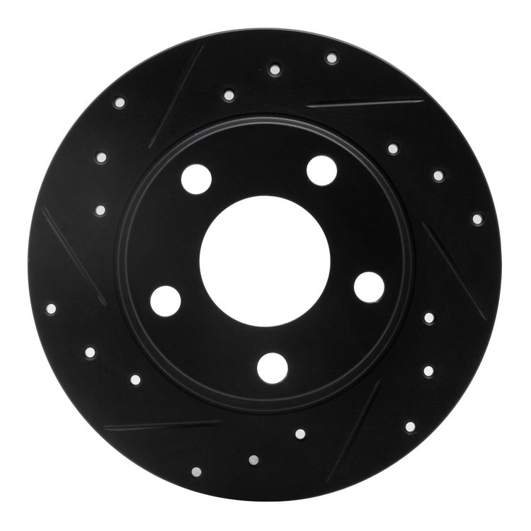 633-73022L Drilled/Slotted Brake Rotor [Black], 1999-2005 Audi/Volkswagen, Position: Rear Left