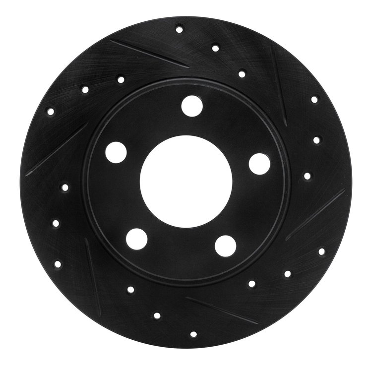 633-73022R Drilled/Slotted Brake Rotor [Black], 1999-2005 Audi/Volkswagen, Position: Rear Right