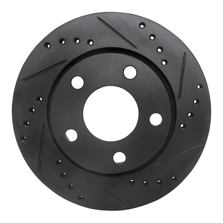 633-73024R Drilled/Slotted Brake Rotor [Black], 2000-2002 Audi/Volkswagen, Position: Rear Right