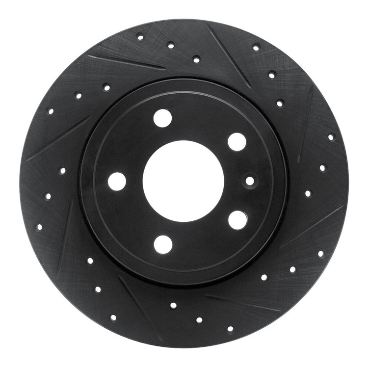 633-73037R Drilled/Slotted Brake Rotor [Black], 2000-2009 Audi/Volkswagen, Position: Rear Right