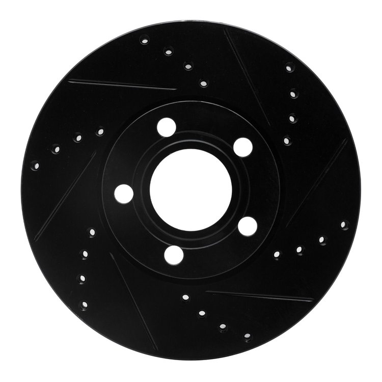 633-73041R Drilled/Slotted Brake Rotor [Black], 1992-2008 Audi/Volkswagen, Position: Front Right