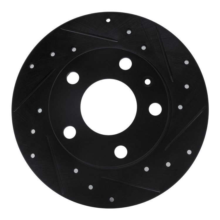 633-73043R Drilled/Slotted Brake Rotor [Black], 2002-2006 Audi/Volkswagen, Position: Rear Right