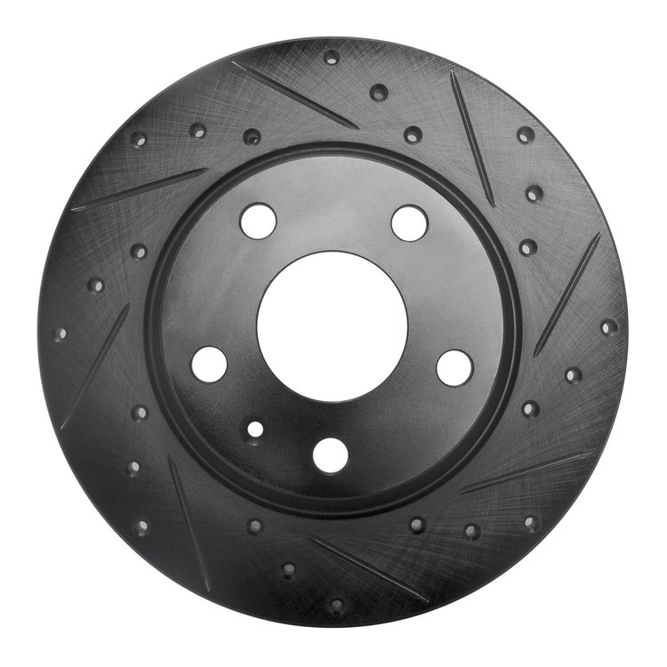 633-73053R Drilled/Slotted Brake Rotor [Black], 2008-2015 Audi/Volkswagen, Position: Rear Right