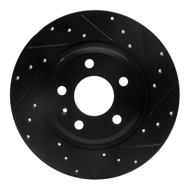 633-73061R Drilled/Slotted Brake Rotor [Black], Fits Select Audi/Volkswagen, Position: Rear Right