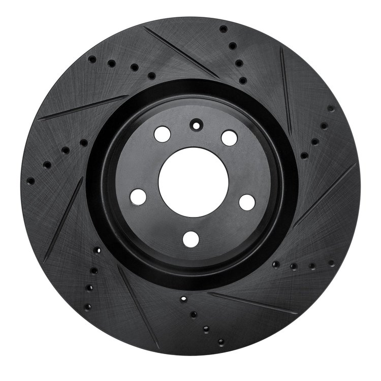 633-73067R Drilled/Slotted Brake Rotor [Black], 2012-2020 Multiple Makes/Models, Position: Front Right