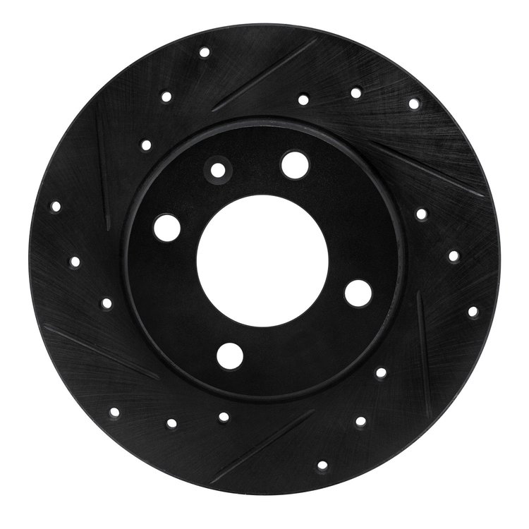 633-74000L Drilled/Slotted Brake Rotor [Black], 1973-2009 Audi/Volkswagen, Position: Front Left