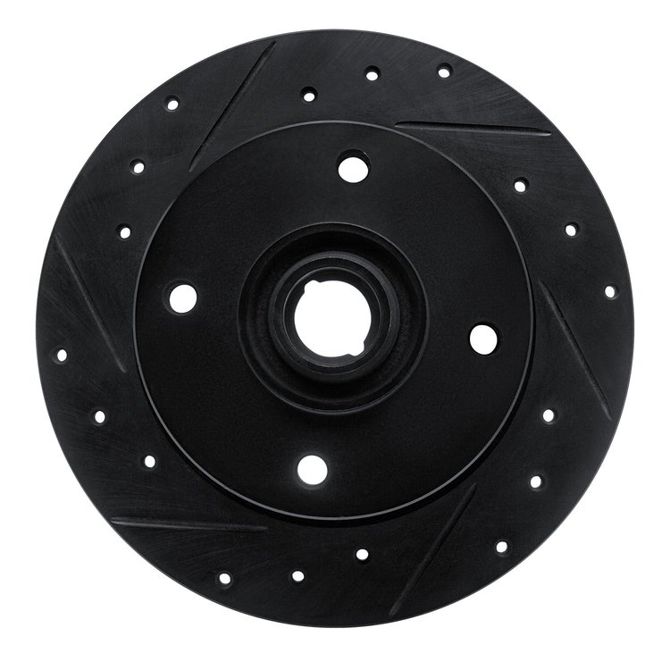 633-74003L Drilled/Slotted Brake Rotor [Black], 1965-1974 Audi/Volkswagen, Position: Front Left