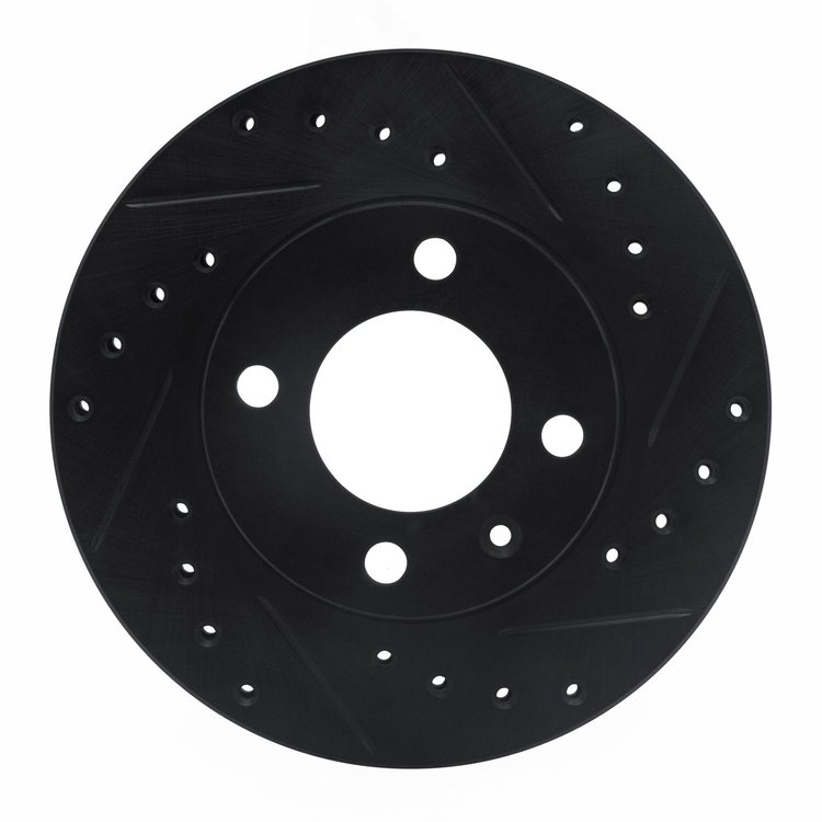 633-74004R Drilled/Slotted Brake Rotor [Black], 1980-2009 Audi/Volkswagen, Position: Front Right