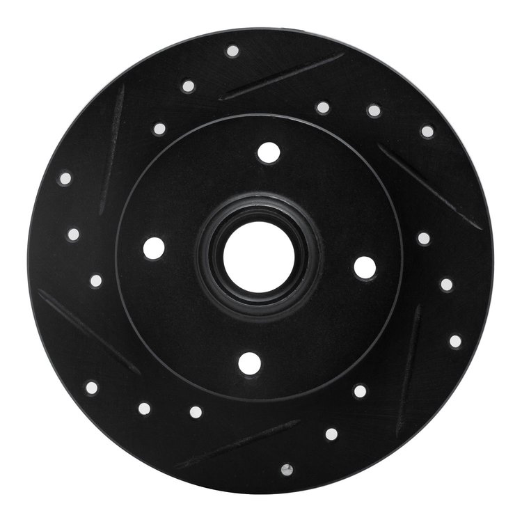 633-74005L Drilled/Slotted Brake Rotor [Black], 1985-2002 Audi/Volkswagen, Position: Rear Left