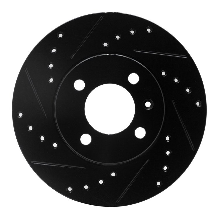 633-74006L Drilled/Slotted Brake Rotor [Black], 1986-2008 Audi/Volkswagen, Position: Front Left
