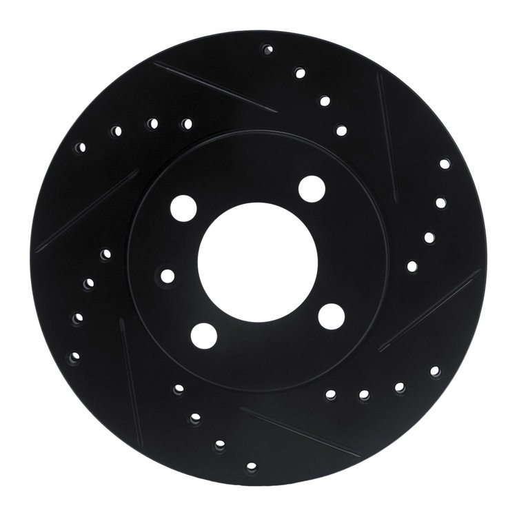 633-74006R Drilled/Slotted Brake Rotor [Black], 1986-2008 Audi/Volkswagen, Position: Front Right