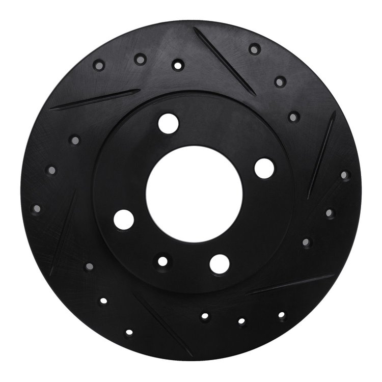 633-74007R Drilled/Slotted Brake Rotor [Black], 1986-1993 Audi/Volkswagen, Position: Rear Right