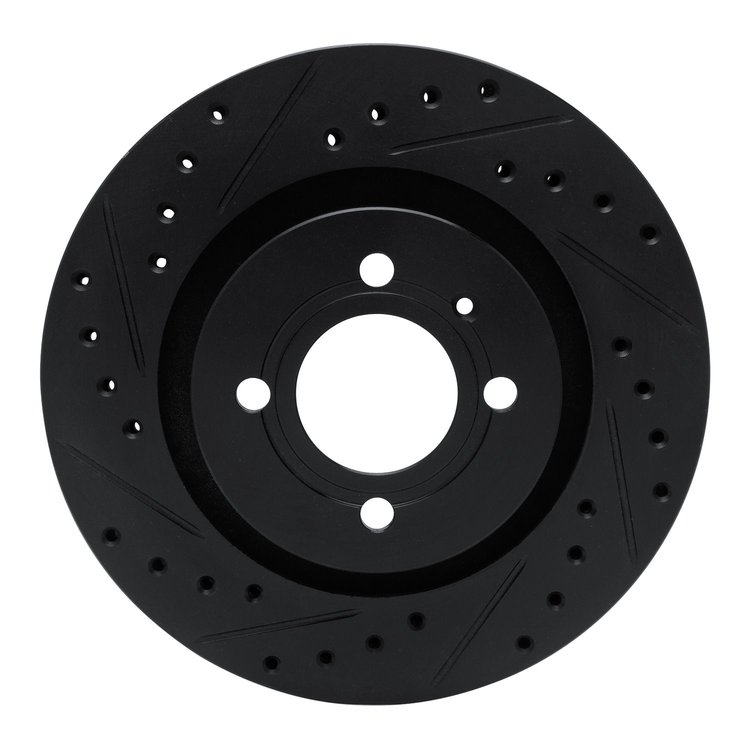 633-74008L Drilled/Slotted Brake Rotor [Black], 1990-1993 Audi/Volkswagen, Position: Front Left
