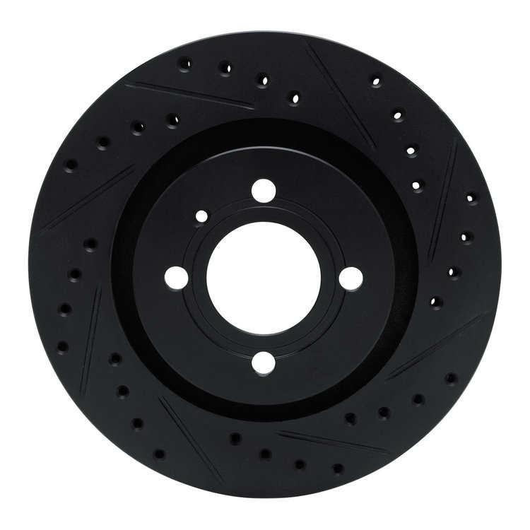 633-74008R Drilled/Slotted Brake Rotor [Black], 1990-1993 Audi/Volkswagen, Position: Front Right