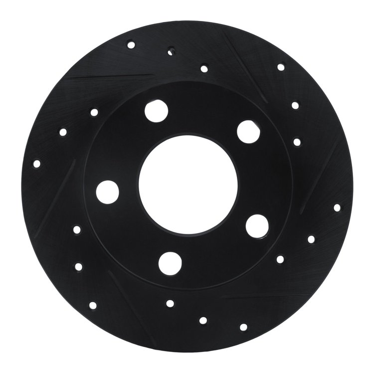 633-74011R Drilled/Slotted Brake Rotor [Black], 1992-2005 Audi/Volkswagen, Position: Rear Right
