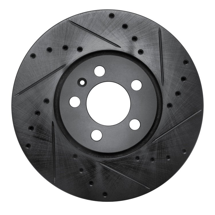 633-74015R Drilled/Slotted Brake Rotor [Black], 1996-1998 Audi/Volkswagen, Position: Front Right