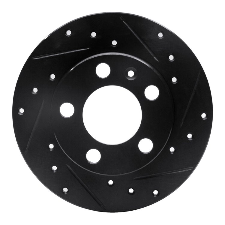 633-74019L Drilled/Slotted Brake Rotor [Black], 1998-2020 Multiple Makes/Models, Position: Rear Left
