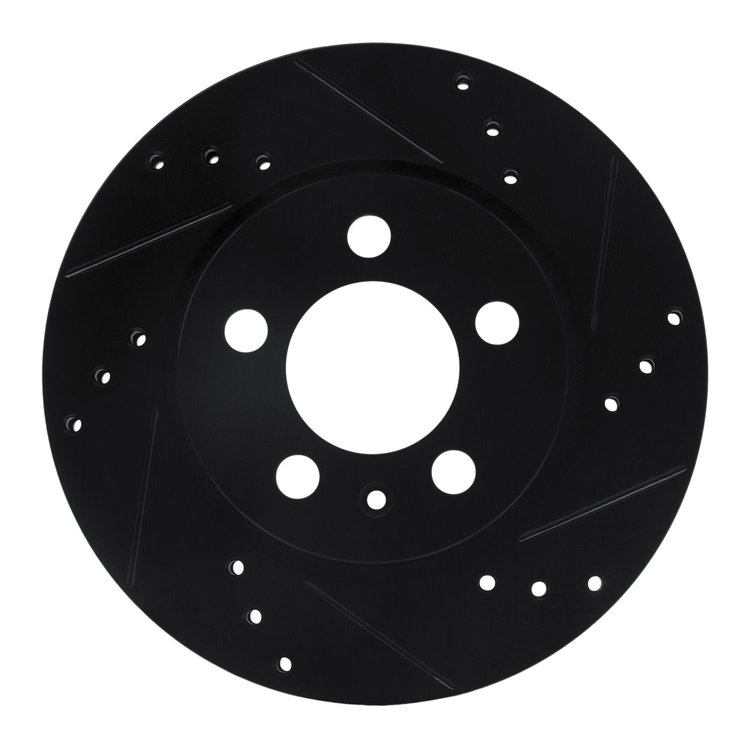 633-74022R Drilled/Slotted Brake Rotor [Black], 2000-2006 Audi/Volkswagen, Position: Rear Right