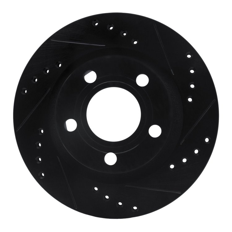 633-74023R Drilled/Slotted Brake Rotor [Black], 1999-2005 Audi/Volkswagen, Position: Rear Right