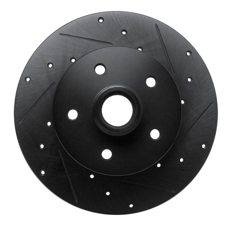 633-74037R Drilled/Slotted Brake Rotor [Black], 1979-1985 Audi/Volkswagen, Position: Front Right