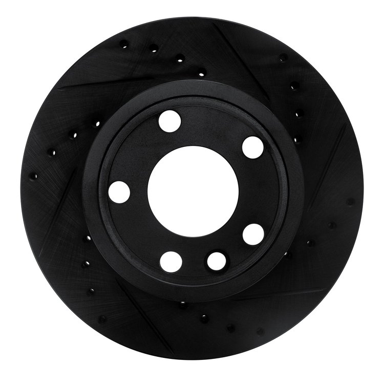 633-74040R Drilled/Slotted Brake Rotor [Black], 1992-1995 Audi/Volkswagen, Position: Front Right