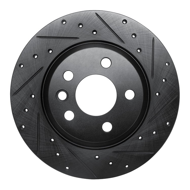 633-74047R Drilled/Slotted Brake Rotor [Black], 2001-2003 Audi/Volkswagen, Position: Rear Right