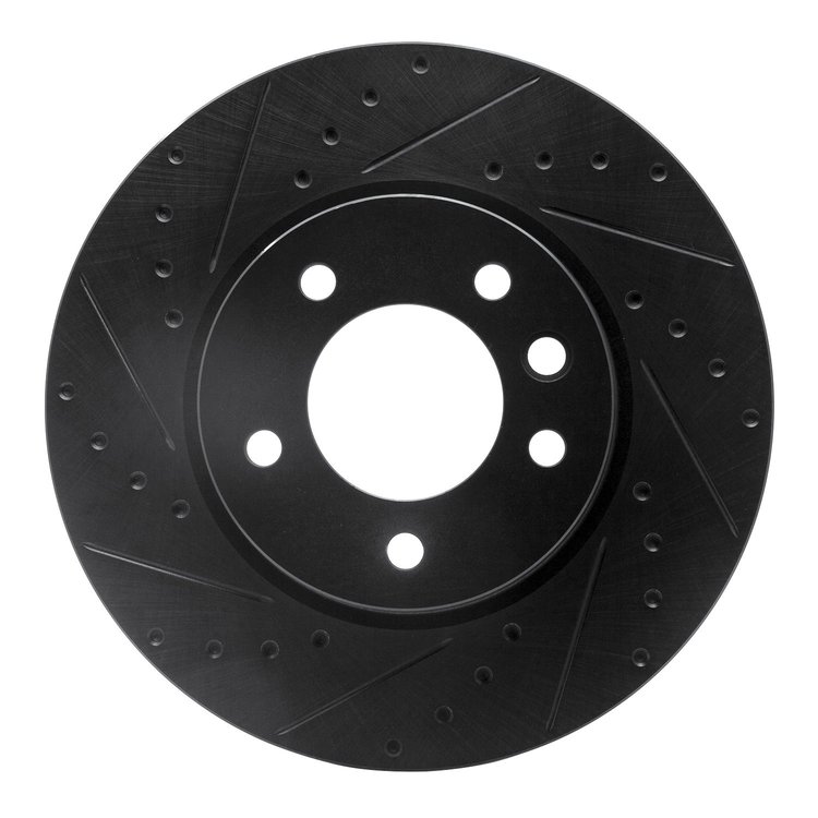 633-74049D Drilled/Slotted Brake Rotor [Black], 2003-2018 Multiple Makes/Models, Position: Right Front