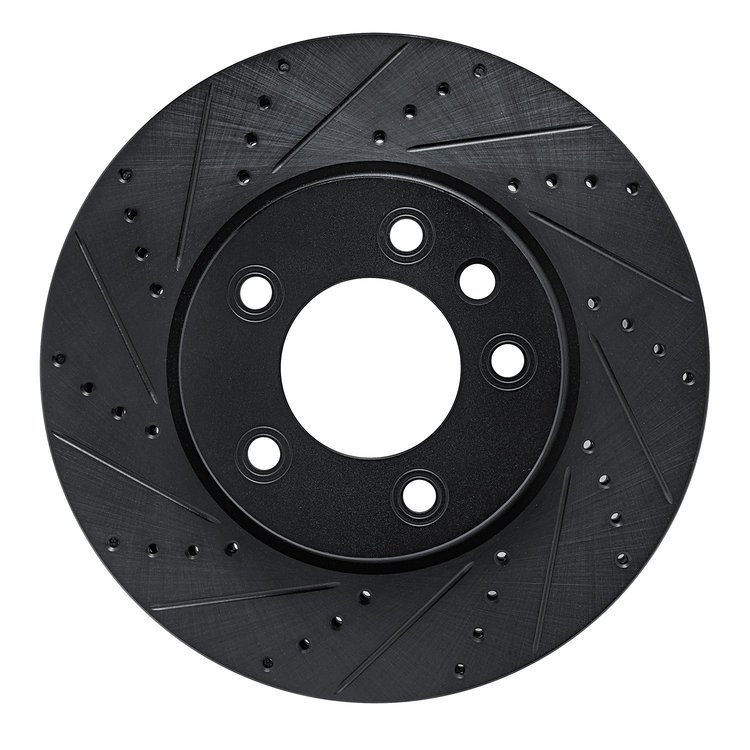 633-74050D Drilled/Slotted Brake Rotor [Black], 2003-2018 Multiple Makes/Models, Position: Left Front