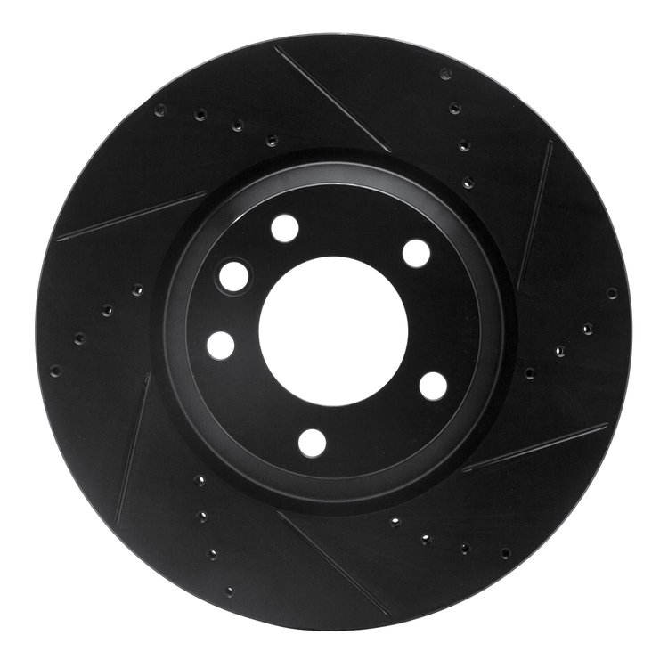 633-74051D Drilled/Slotted Brake Rotor [Black], 2003-2015 Multiple Makes/Models, Position: Left Front